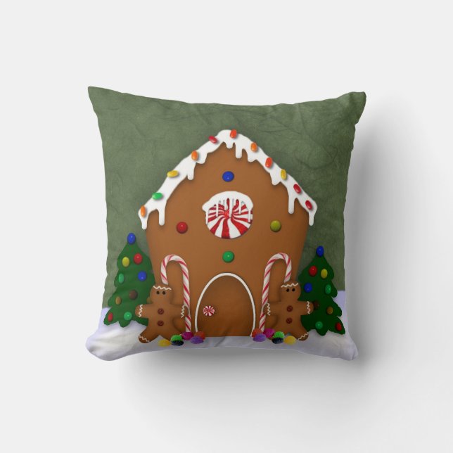 Gingerbröd House Pillow Kudde (Framsida)