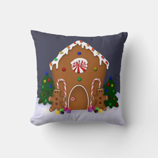 Gingerbröd House Pillow Kudde (Framsida)