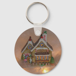 Gingerbröd House Porcelain Nyckelring