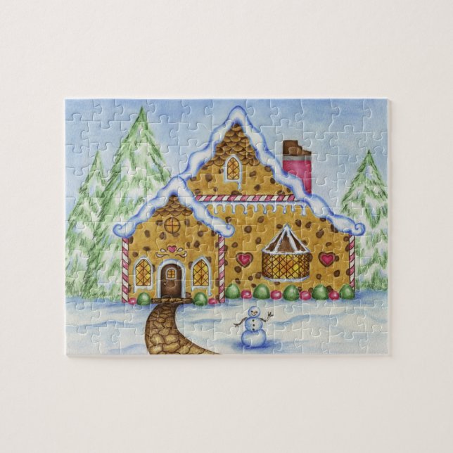 Gingerbröd House Puzzle Pussel (Horisontell)