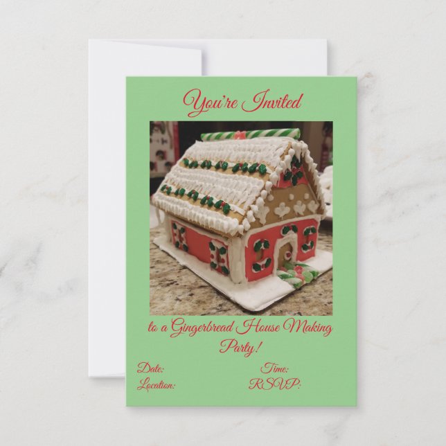 Gingerbröd House Skapar partiinbjudan OSA Kort (Framsida)