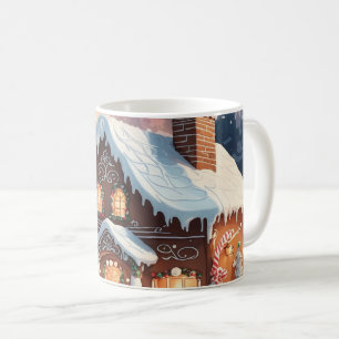 Gingerbröd House Snowy-julscenen Kaffemugg