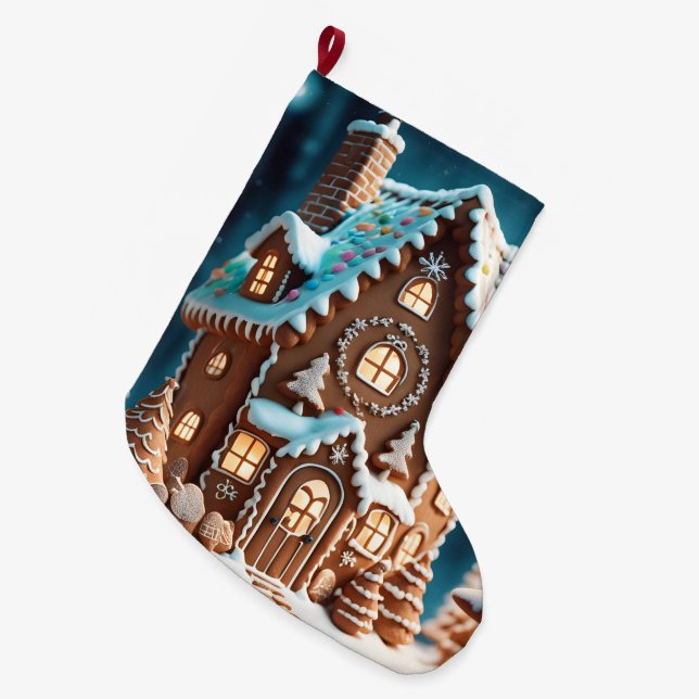 Gingerbröd House Stor Julstrumpa (Framsidan (Hängande))