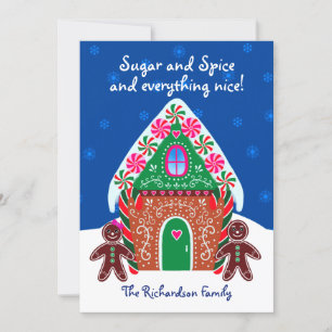 Gingerbröd House Sugar and Spice Sweet jul Julkort