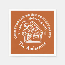 Gingerbröd House Tävling Party Tack Pappersservett