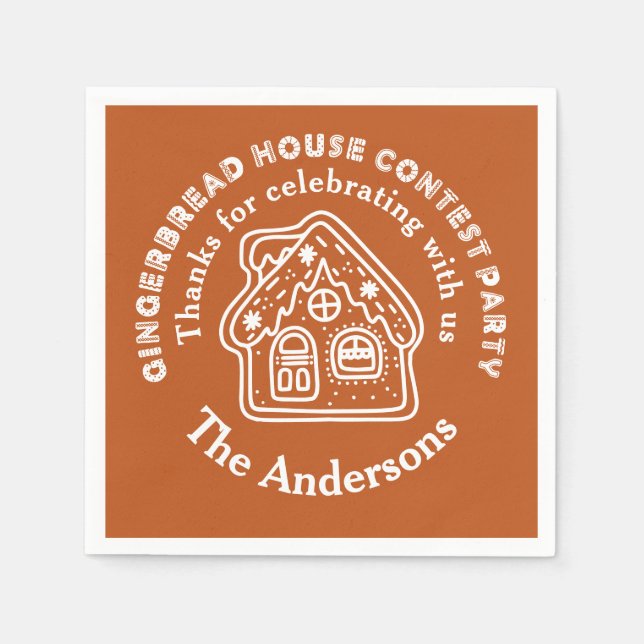 Gingerbröd House Tävling Party Tack Pappersservett (Framsidan)