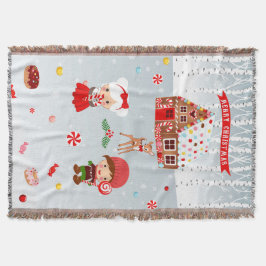 Gingerbröd House Throw Blanket Mysfilt