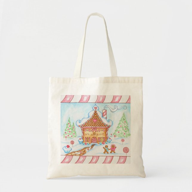 Gingerbröd House Tote Bag Tygkasse (Framsidan)