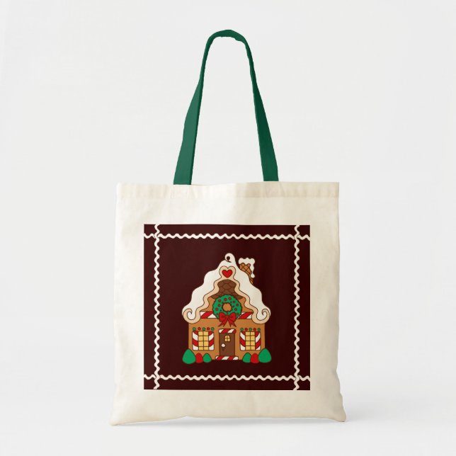 Gingerbröd House Tote Bag Tygkasse (Framsidan)