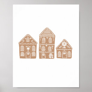 Gingerbröd House Village Illustration Art Poster