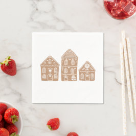 Gingerbröd House Village Illustration Napkins Pappersservett