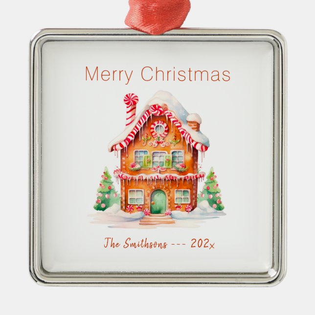 Gingerbröd House Vintage jul Ornament (Framsidan)