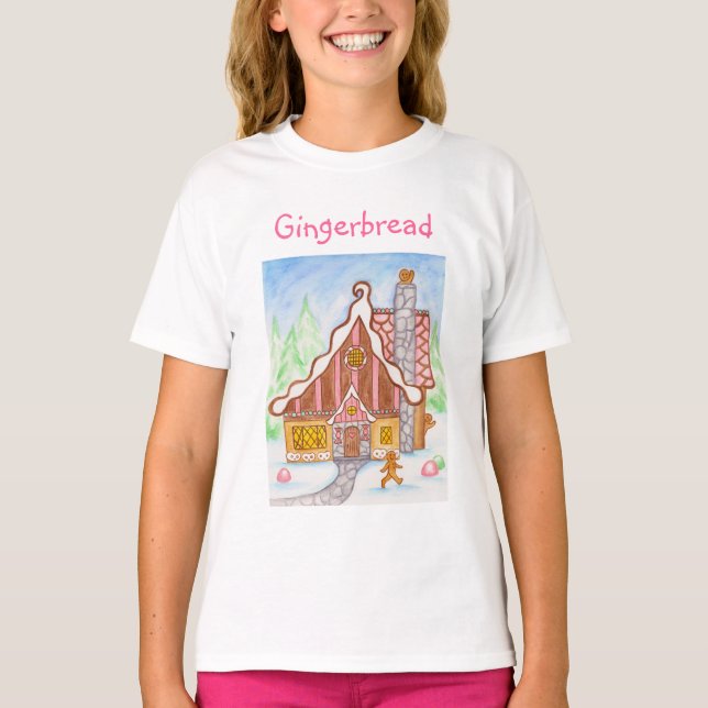 Gingerbröd House Wave Kids T-Shirt (Framsida)