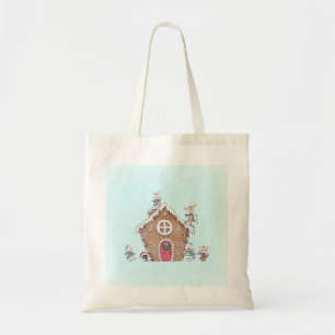 Gingerbröd House Winter Ice Skating Animal Anpassn Tygkasse