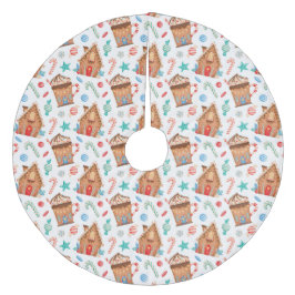 Gingerbröd Houses Julgransmatta Fleece