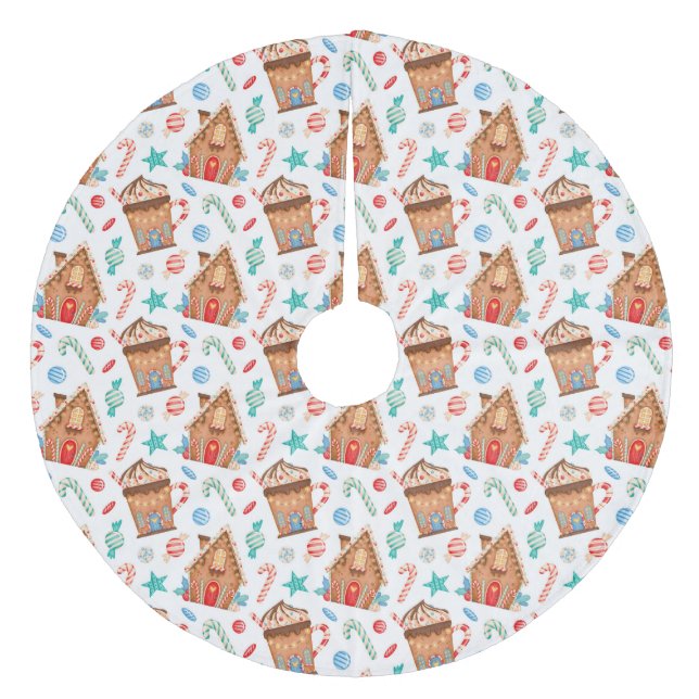 Gingerbröd Houses Julgransmatta Fleece (Framsidan)