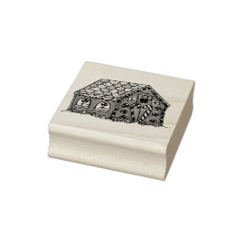 Gingerbröd Hus Jul Helgdag Hemma Stämpel