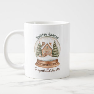 Gingerbröd Hus Jul Helgdag Snö Globe Jumbo Mugg