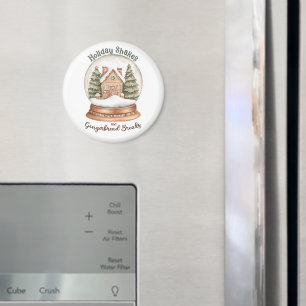 Gingerbröd Hus Jul Helgdag Snö Globe Magnet