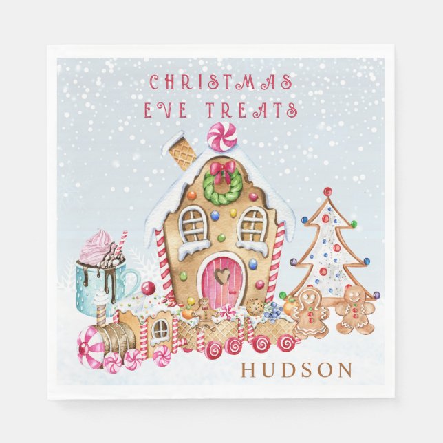 Gingerbröd Hus jul Pappersservett (Framsidan)