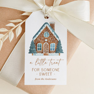 Gingerbröd Hus jul Presentetikett