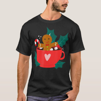 Gingerbröd i Hett Kakaos Mugg-Roligten för julgran T Shirt