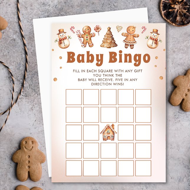 Gingerbröd - jul, babystöld Bingo Game Inbjudningar (Skapare uppladdad)