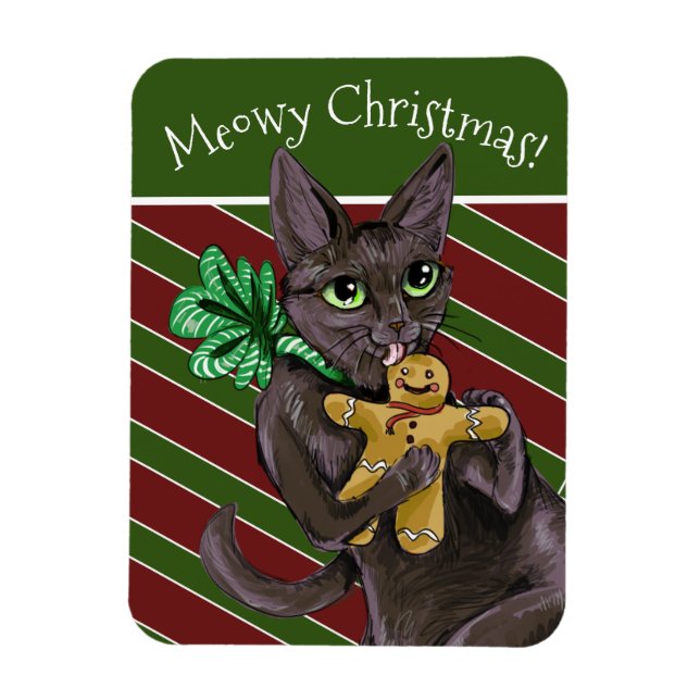 Gingerbröd jul Cookie Kattunge Magnet (Vertikal)