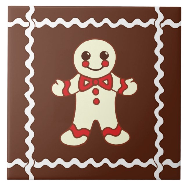 Gingerbröd jul Cookie Kitchen Trivet Tile Kakelplatta (Framsidan)