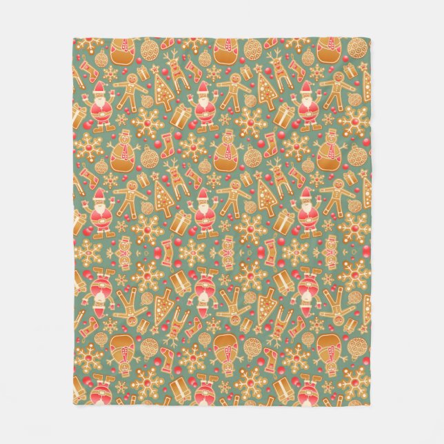 Gingerbröd jul fleecefilt (Framsidan)