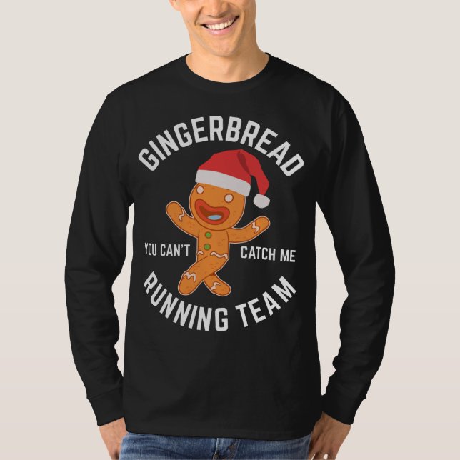 Gingerbröd Jul Gingerbröd Runningsteam Gif T Shirt (Framsida)