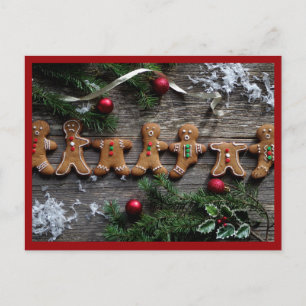 Gingerbröd jul helg vykort