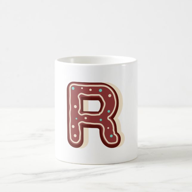 Gingerbröd jul Initial Monogram Brev R Kaffemugg (Center)