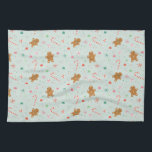 Gingerbröd jul kökshandduk<br><div class="desc">Den här kökshandduken har ett fint gingerbröd mönster för en roligt och ett festligt helgdag.</div>