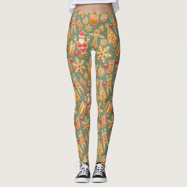 Gingerbröd jul leggings (Framsida)