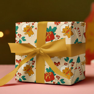 Gingerbröd jul Mönster Presentpapper