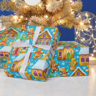 Gingerbröd jul mönster presentpapper