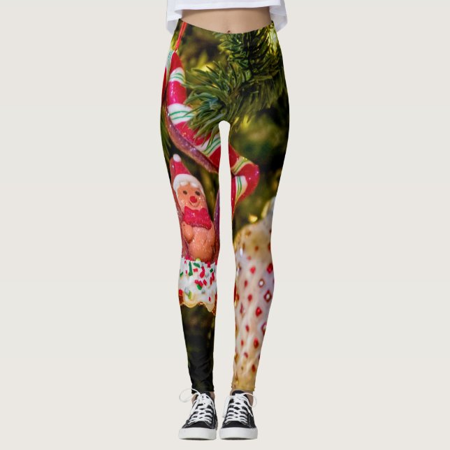 Gingerbröd jul Ornament Leggings (Framsida)