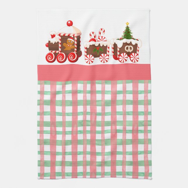 Gingerbröd jul Tåg Kökshandduk (Vertikal)