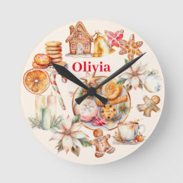 Gingerbröd Juldag Party Rund Klocka