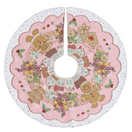 Gingerbröd Julens Rosa Treeskirt Julgransmatta Borstad Polyester