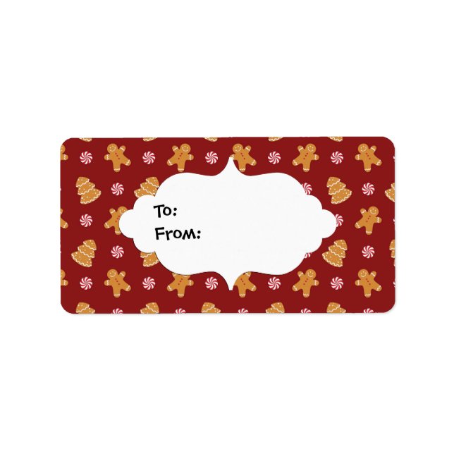 Gingerbröd Julgipsetikett Stickers Adressetikett (Framsidan)