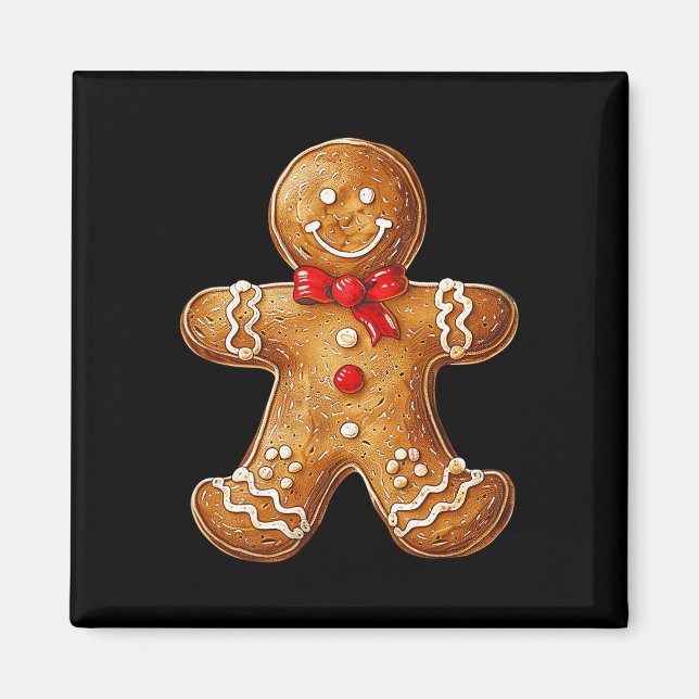 Gingerbröd julgrafik X mas-familjens Gingerb Magnet (Framsidan)