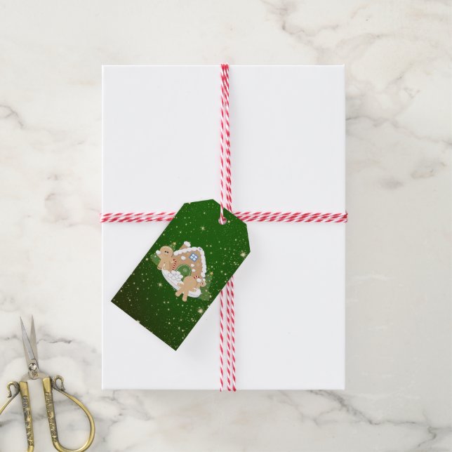 Gingerbröd - julkakor presentetikett (Med Snöre)