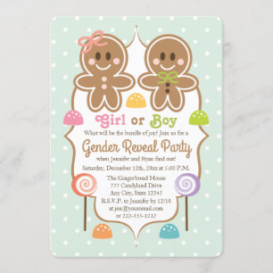 Gingerbröd, julkalv, Gender Party Inbjudningar