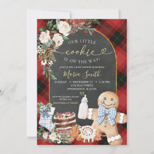 Gingerbröd julklapp Cookie Baby Shower Inbjudningar