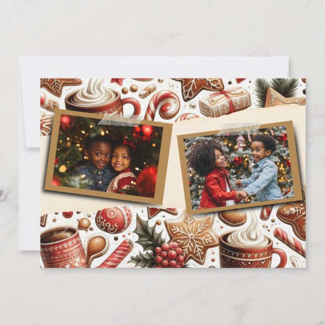 Gingerbröd - julklapp - dekorerat platta Helgdag Julkort (Framsida)