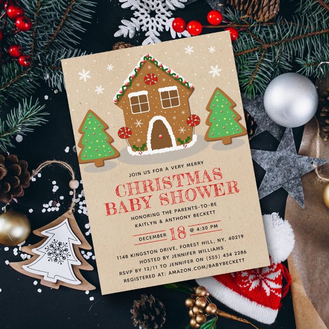 Gingerbröd - julklapp för babykläder inbjudningar (Skapare uppladdad)