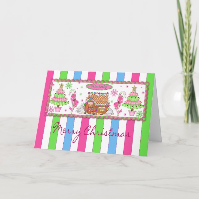 Gingerbröd - Julkort - Barn - Anpassa Helgkort (Framsida)