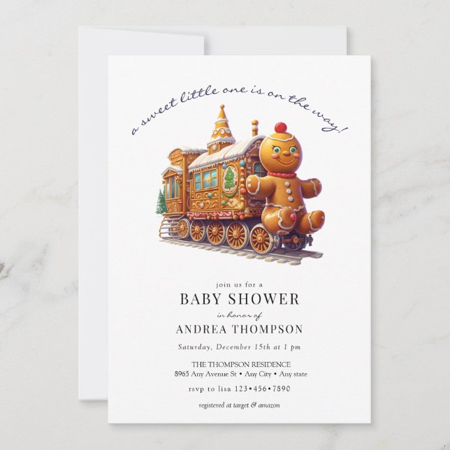 Gingerbröd | Julstövel Inbjudningar (Framsida)